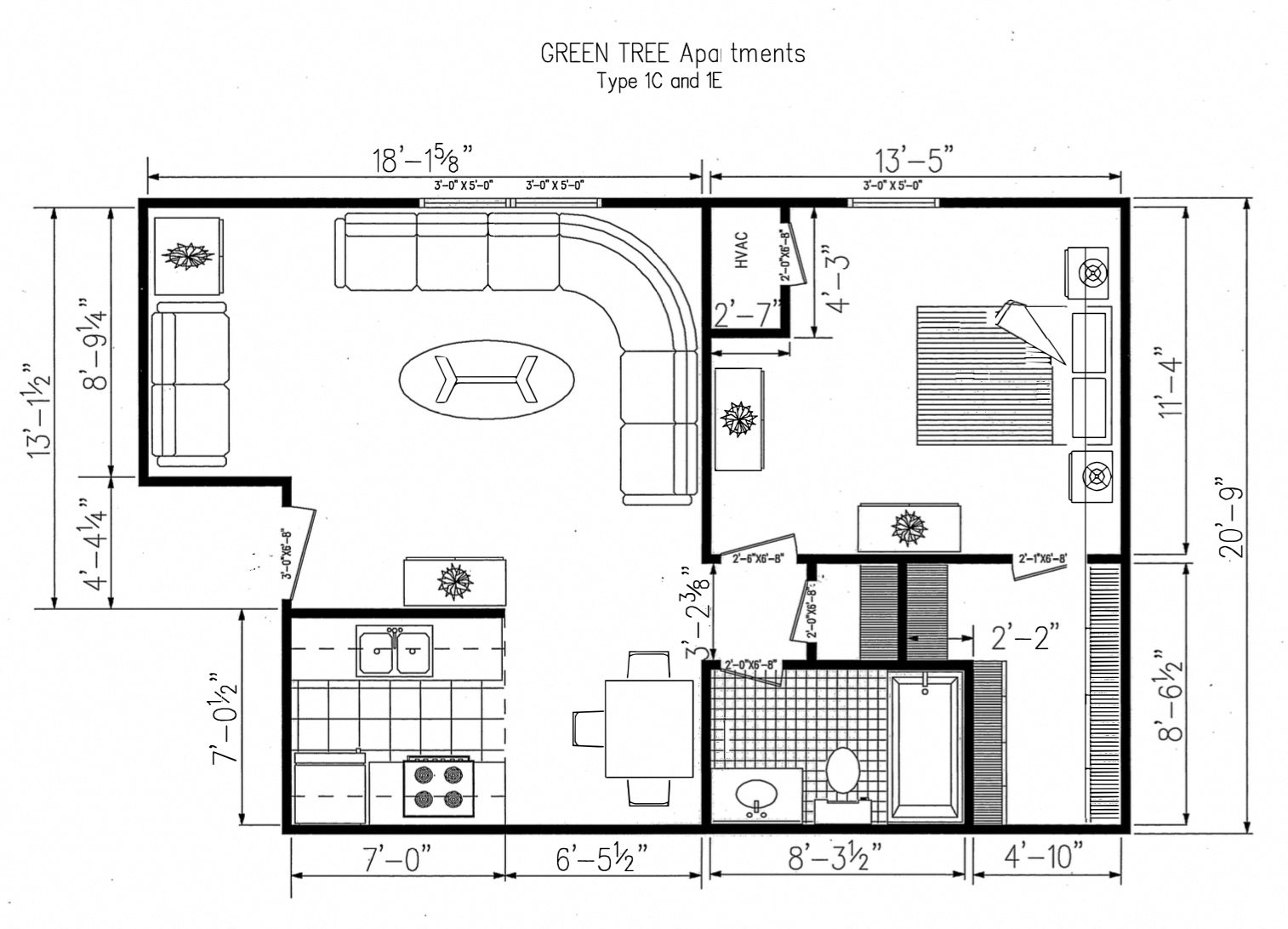 Floor Plans of Green Tree Apartments in Chesapeake, VA